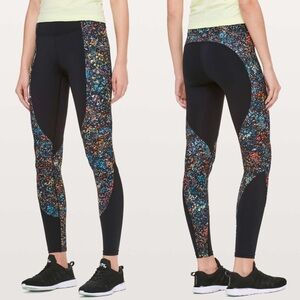 Lululemon Wake & Train Tight *28" in Black/Flowerescent Multi - Size 8